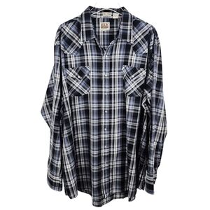 Fly Cattleman Tall Man Plaid Snap Front Shirt 3XL Tall